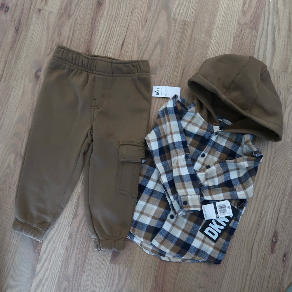 DKNY Kids Plaid Shirt - Blue and Brown T2